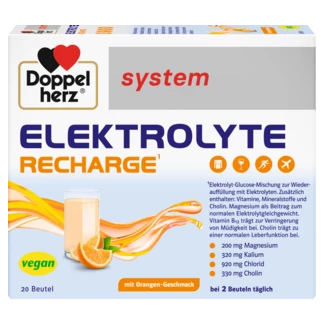 Abbildung der Produktverpackung Doppelherz system ELEKTROLYTE RECHARGE Frontansicht